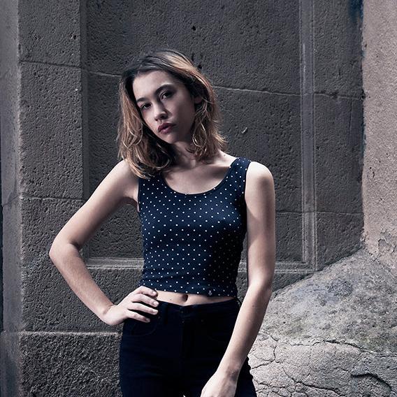 Crop top tirantes de topos