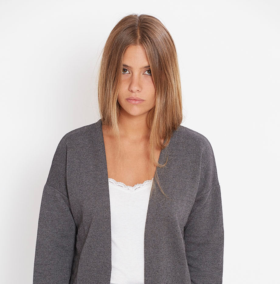 Cardigan de felpa gris